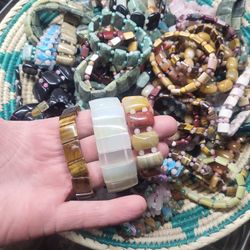 Semi Precious Gem Stone Rock Bracelet 