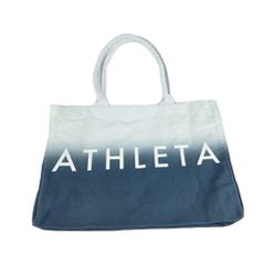 Athleta Tote Bag Gym Blue Ombre Large Canvas Shopping Bag 17.5X13 Travel Open
