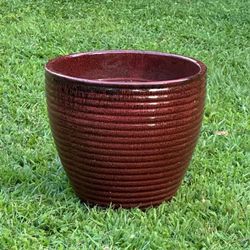Large Glazed Ceramic Rim Pot Planter Indoor Outdoor Garden Home Decor