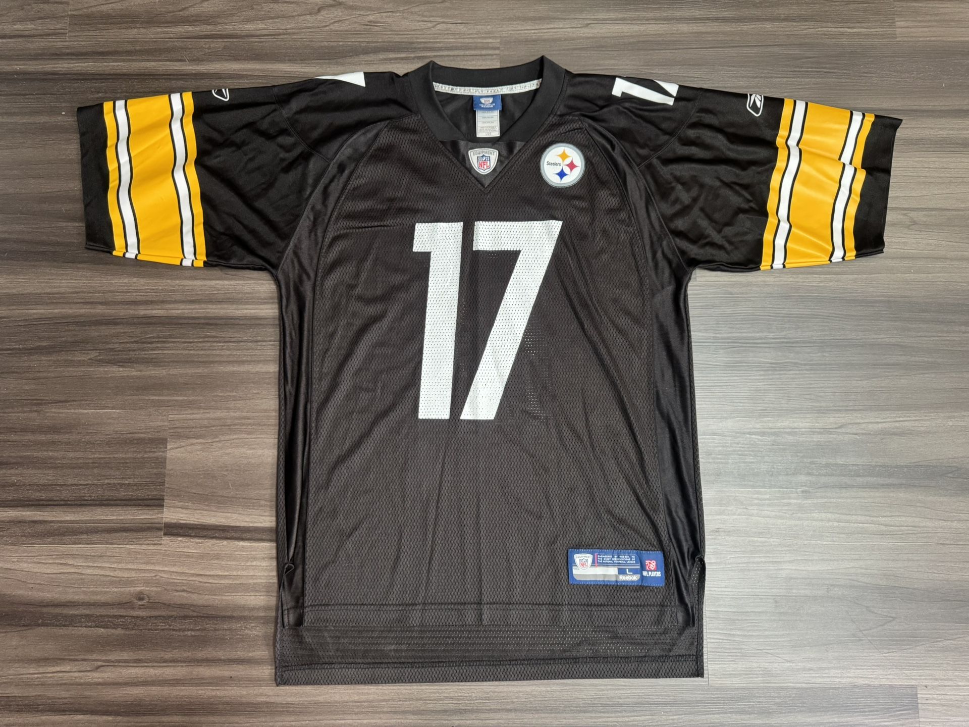Reebok Mike Wallace #17 Pittsburgh Steelers NFL Home Mesh Jersey Men’s Large