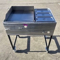 Plancha De 20x24 Con 3 Charolas I Con Mangera I Patas Desmontables 
