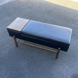 Storage Entry Bench with Cushion & Side Table – Hidden Storage