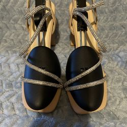 Beige Heels With Bling 