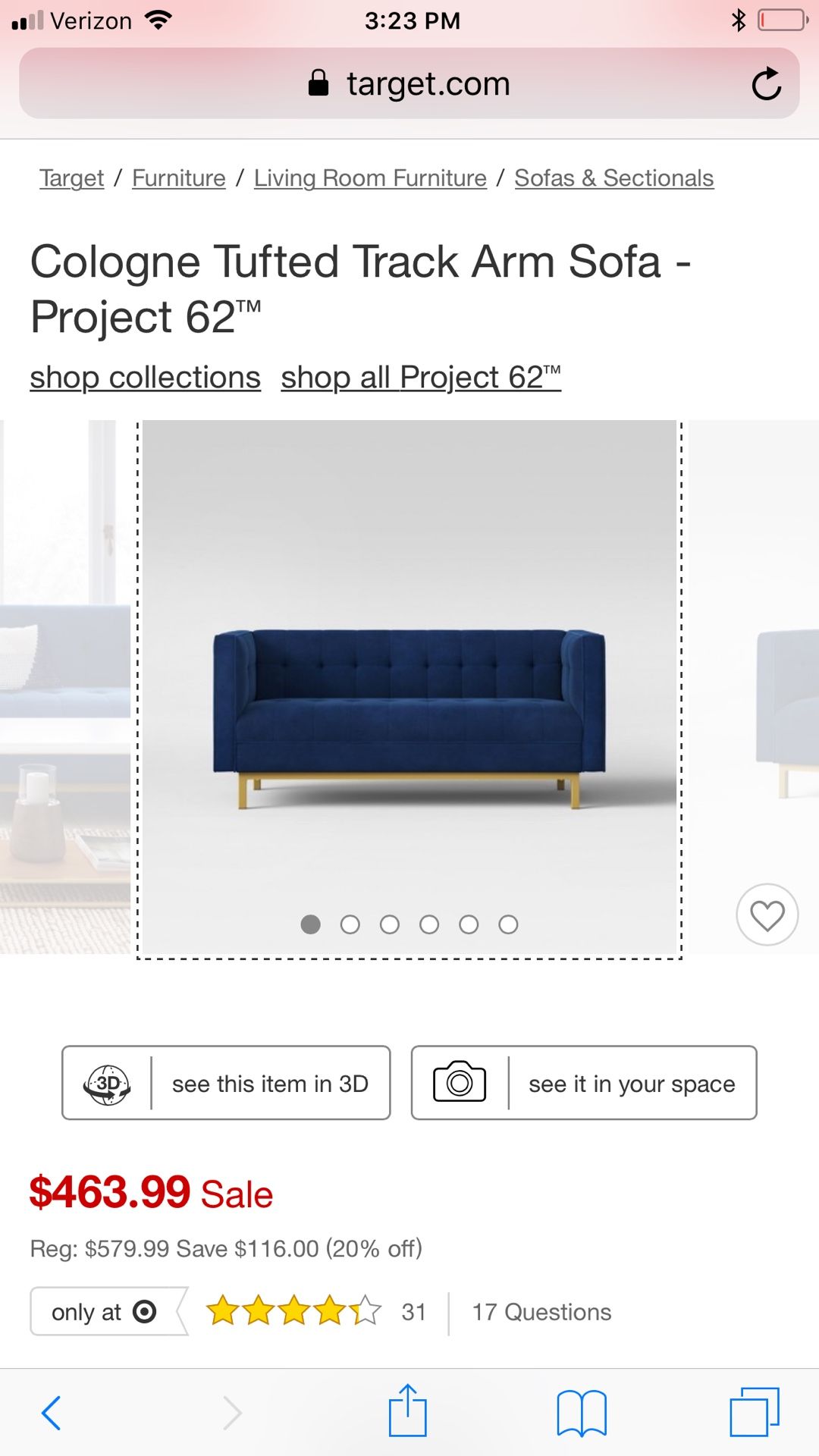 Cologne tufted track arm sofa 2025