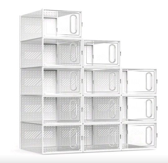 Brand New 12 × Shoe Storage Boxes with Magnetic Door