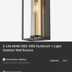Z-Lite 584B-DBZ-OBS Dunbroch 1-Light Outdoor Wall Sconce
