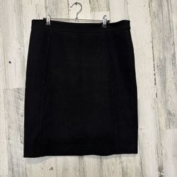Halogen black midi skirt