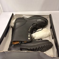 Aqua. Leather Combat Boots. Size 6.5 Us