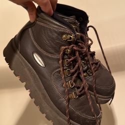 Sketchers Memory Foam Brown Leather Boots
