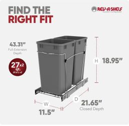 Rev a shelf double trash bin