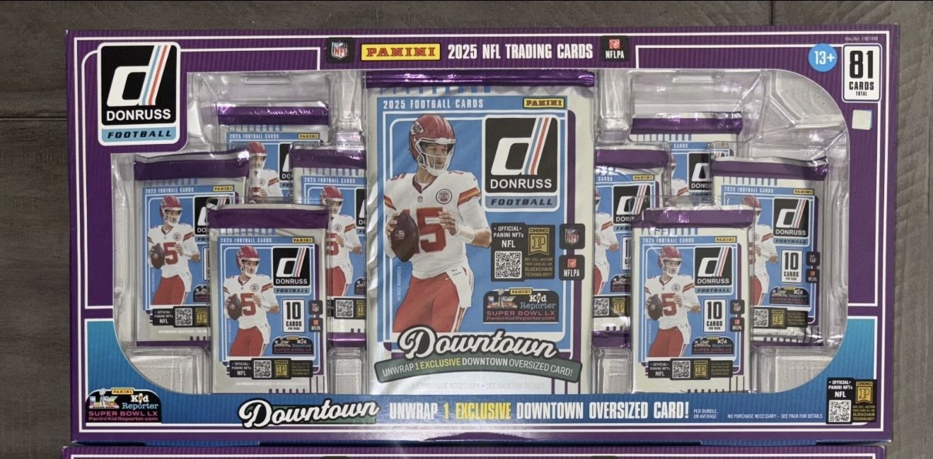 2025 Panini Donruss NFL Football Bundle Box - Exclusive 8 Packs Bundle
