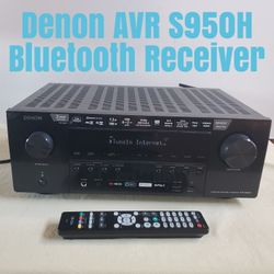 Denon AVR S950H  7.2 Channel HomeTheater Receiver Bluetooth AVR With Remote Wi-Fi Heos Apple Airplay Phono
