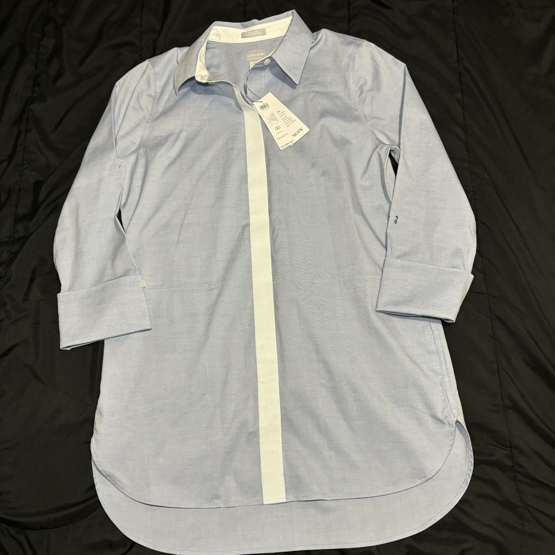Chicos non iron chic stretch womans dress shirt NWT