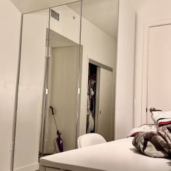 DISCOUNTED Custom IKEA Pax White Closet Wardrobe with Aheim Mirror Doors