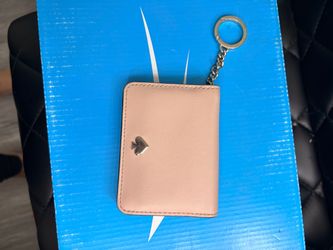 Kate Spade Pink Leather Card Holder Keychain