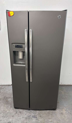 GE Side‑by‑Side Fridge – Slate, Ice & Water Dispenser