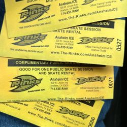 Anahiem ICE skating tickets (4 tickets)