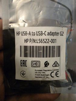 HP USB-A to USB-C Adapter G2 Black L56522-001 USB 3.0