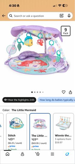 Disney Little Mermaid Baby Activity Gym Play Mat