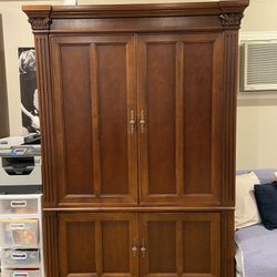 Solid Wood Media Center Or Wardrobe Closet