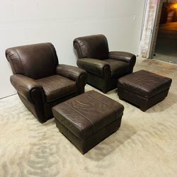 Leather club chairs