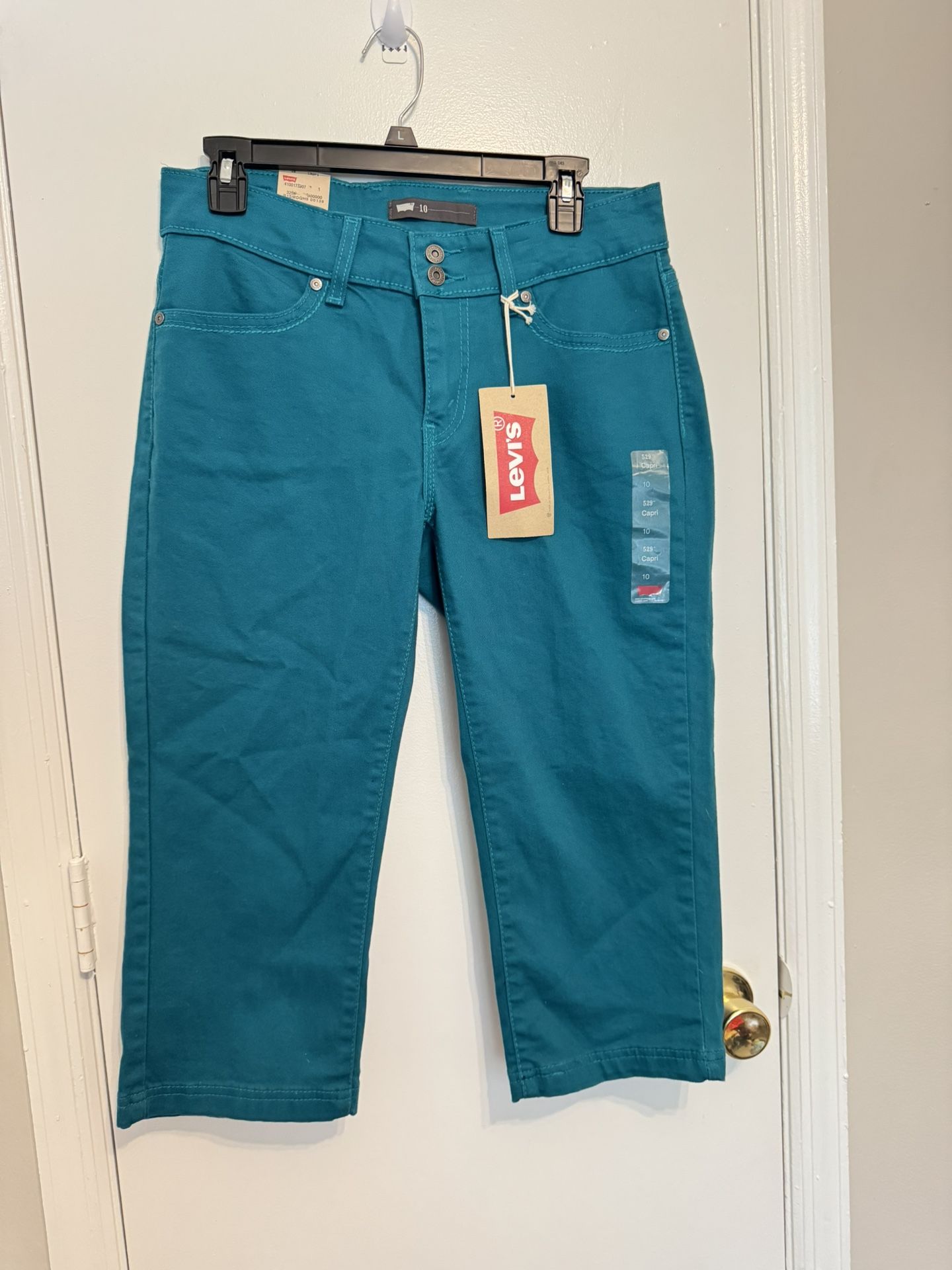 Women's Levis 529 Capri Cropped Jeans 10 Curvy Blue
