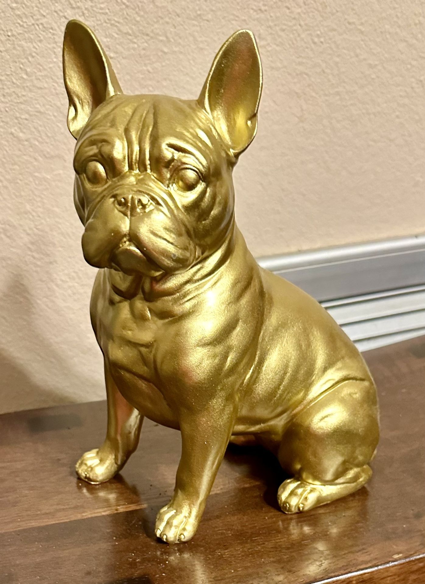 Golden French Bulldog Statue 