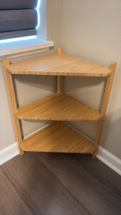 3-Tier Bamboo Corner Shelf Unit