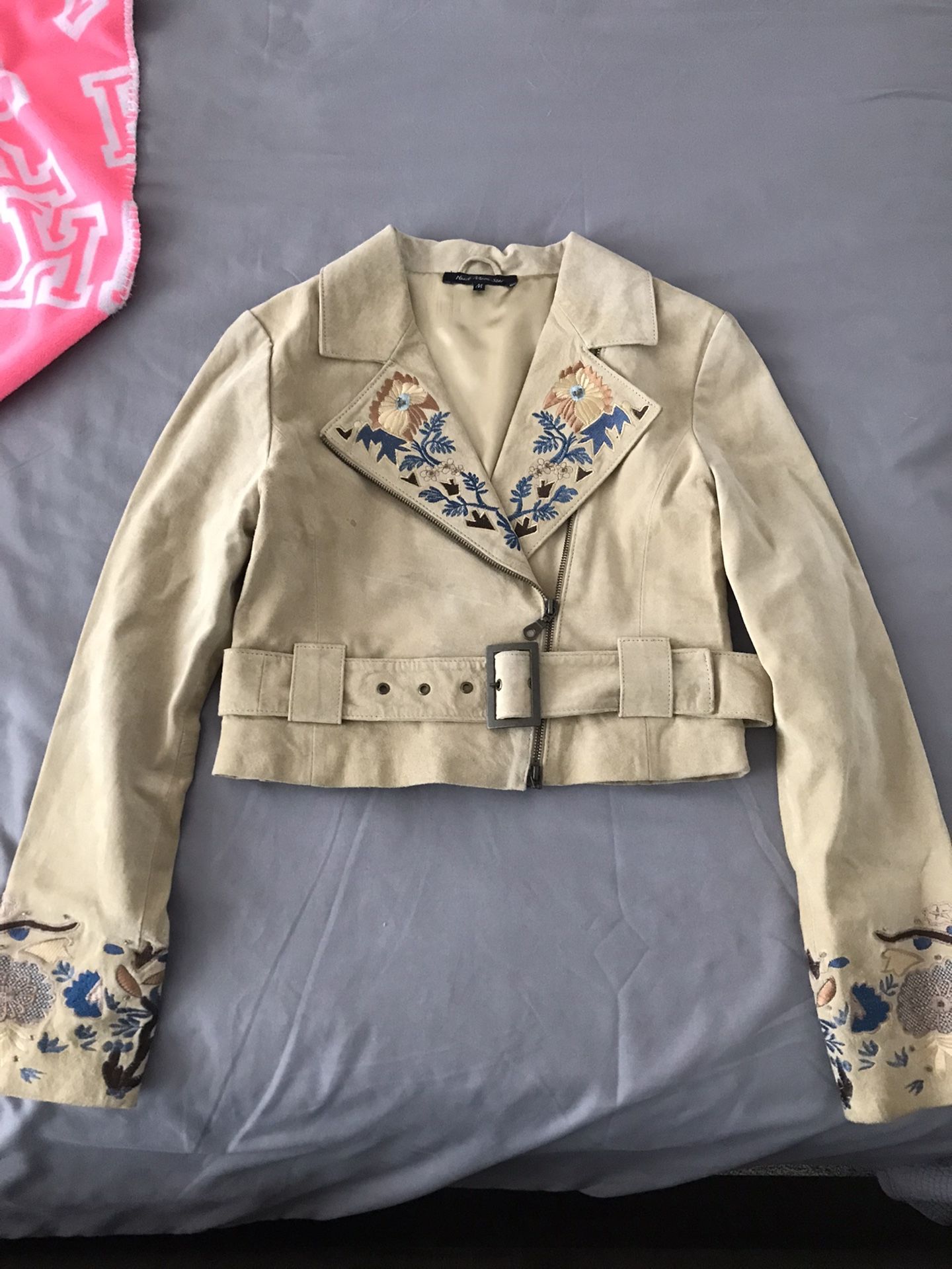 Heart Moon Star Leather Jacket M