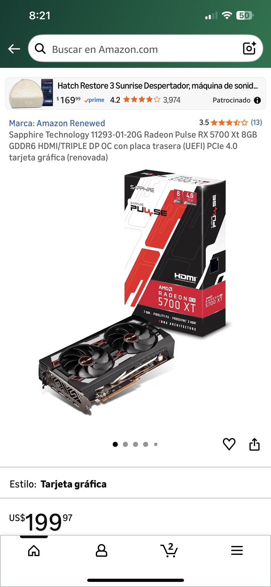 SAPPHIRE PULSE RADEON RX 5700 XT 8G . Good Condition. Miramar Area. Pick Up Only