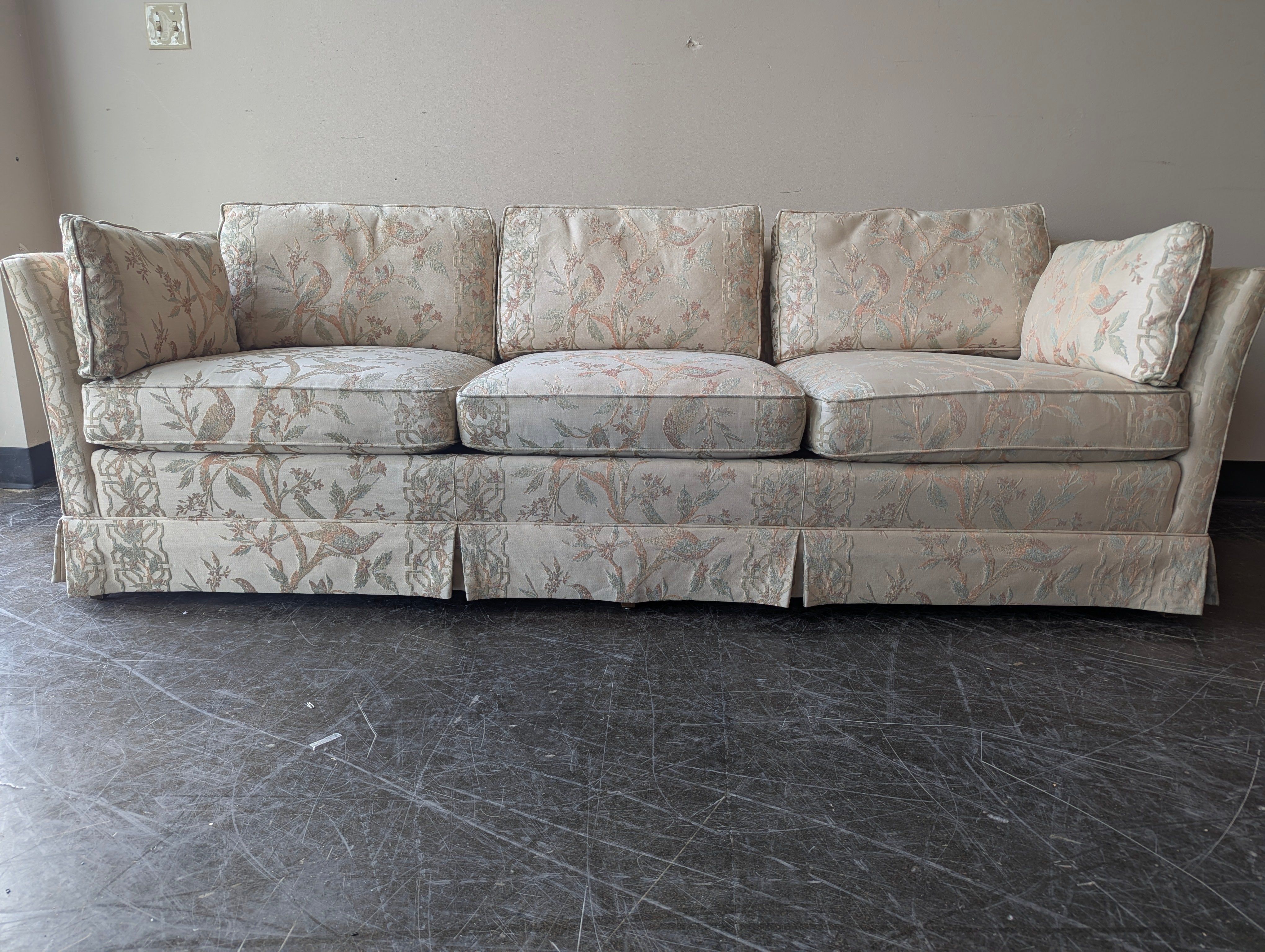 Heritage Distinctive Upholstery L-Shape Sectional Sofa, Botanical Bird Print