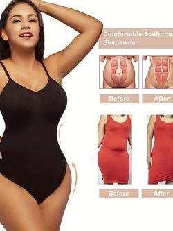 Seamless Shaping Bodysuit, Tummy Control Slimming Thong Body