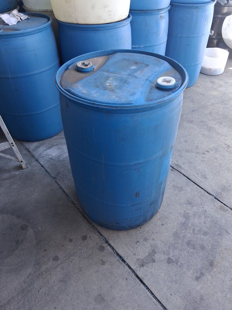 55 Gal Close Head Plastic Metal Barrel Water Storage Containers Barrels Drums Gray Water Waste Motor Oils Liquids Tents Recycling ♻️