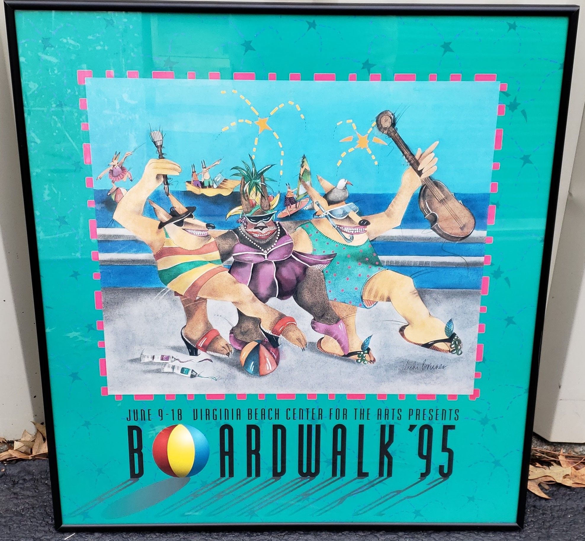 1995 VB Boardwalk Art Show Poster Inspired by Artist Vicki Bruner for