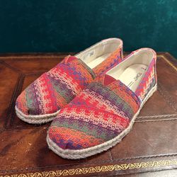 TOMS Alpargata Rope Espadrille Slip On  Womens Red Flats Casual Size 8.5 