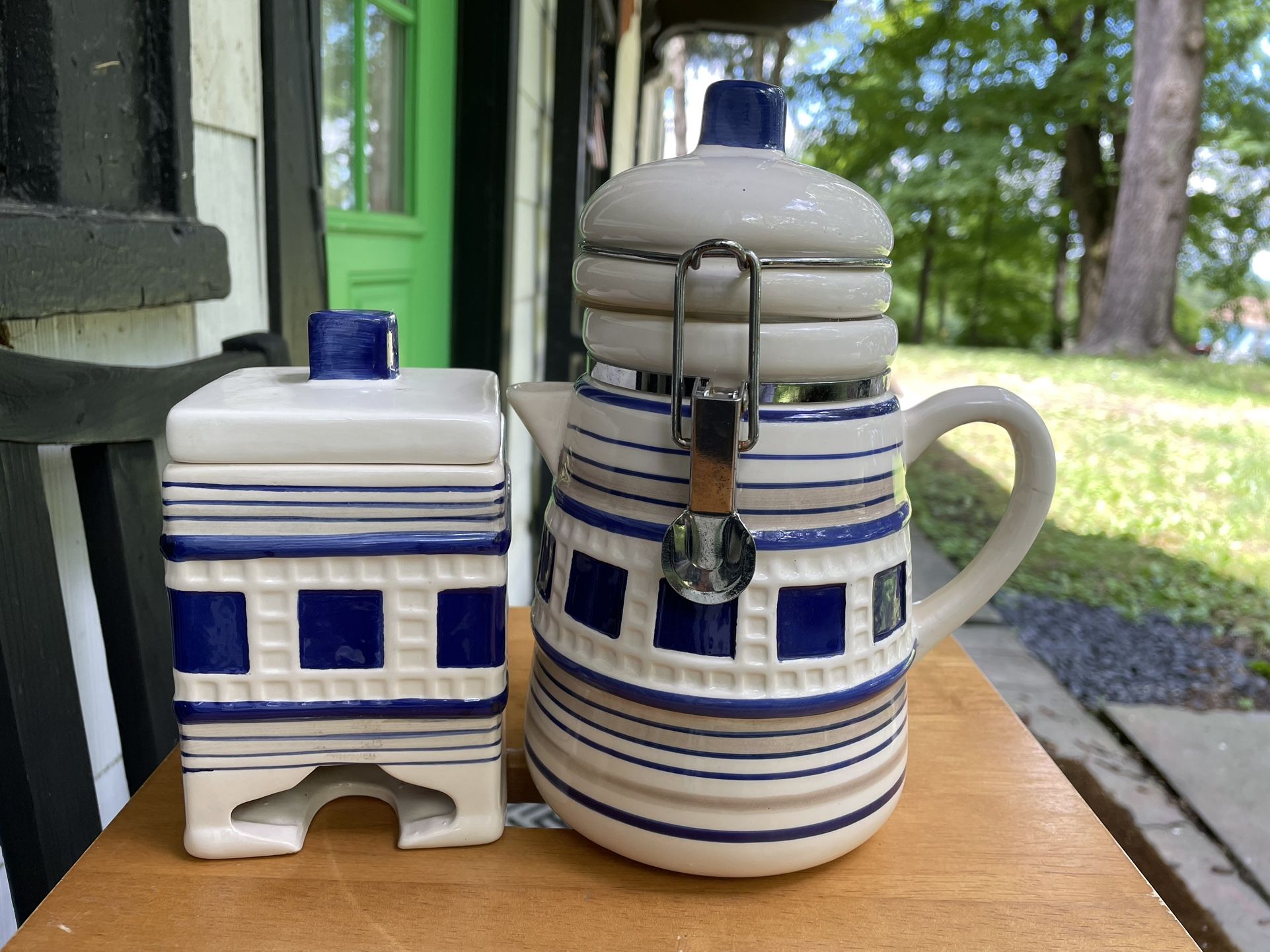 Vintage Mid-Century, Coffee, Canister W/ Teabag Dispenser