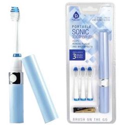 PURSONIC S53-BL Portable Sonic Toothbrush in Blue With 3-Brush Heads
