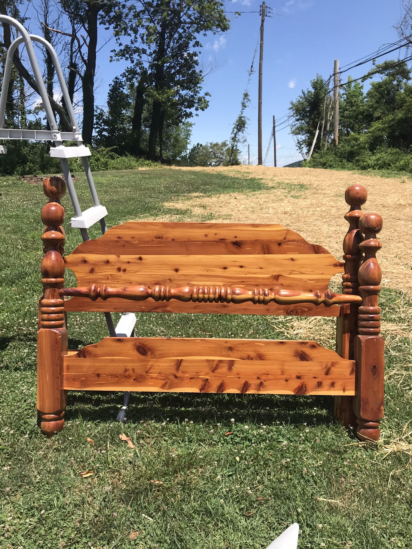 Full size Cedar bed frame with head and footboard