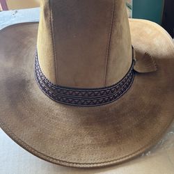  Vintage Wolverine Western Cowboys Men’s Hat Leather Suede 7 1/4”