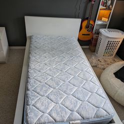 White Twin Bed Frame And Mattress 