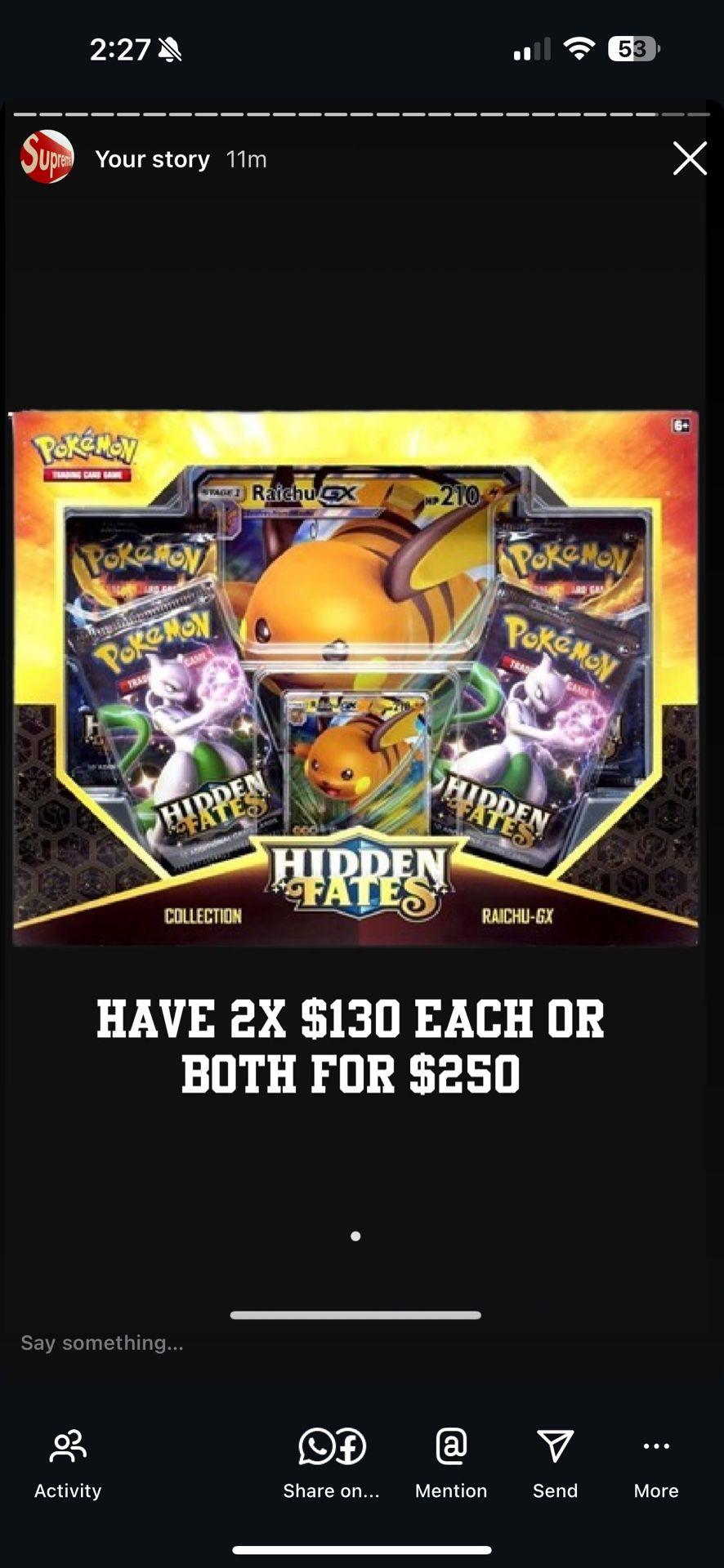 Hidden Fates Raichu Collection Box