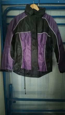 Black and Purple Motorcycle Jacket and Pants Size Medium