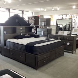 Caitbrook 4pc King Storage Bed Set