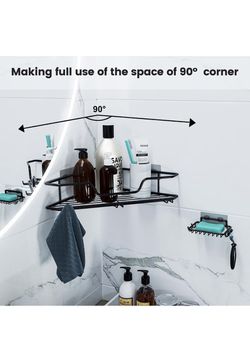corner shower caddy, 3-pack adhesive shower