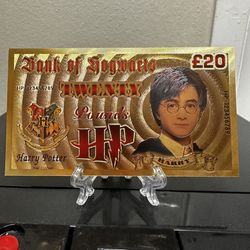 24k Gold Plated Harry Potter Hogwarts Banknote