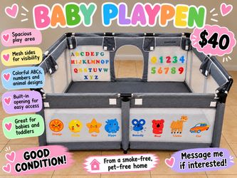 KDDOTOOR Baby Playpen with ABC and Number Panels