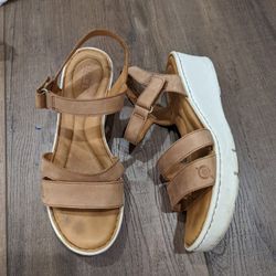 Born Footwear Wedge Sandals Sz 7