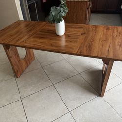 Transitional Modern/ Modern Farmhouse Brown Dining Table