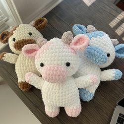Handmade Crochet Cow Plushies