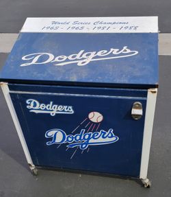 Dodgers COLLECTORS Vintage Antique ICE Chest ON WHEELS